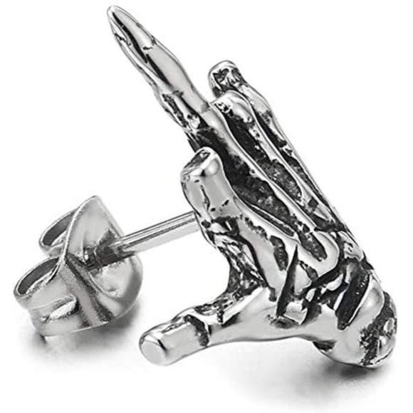 Skeleton Punk Bikers Earrings - Picture 2 of 6